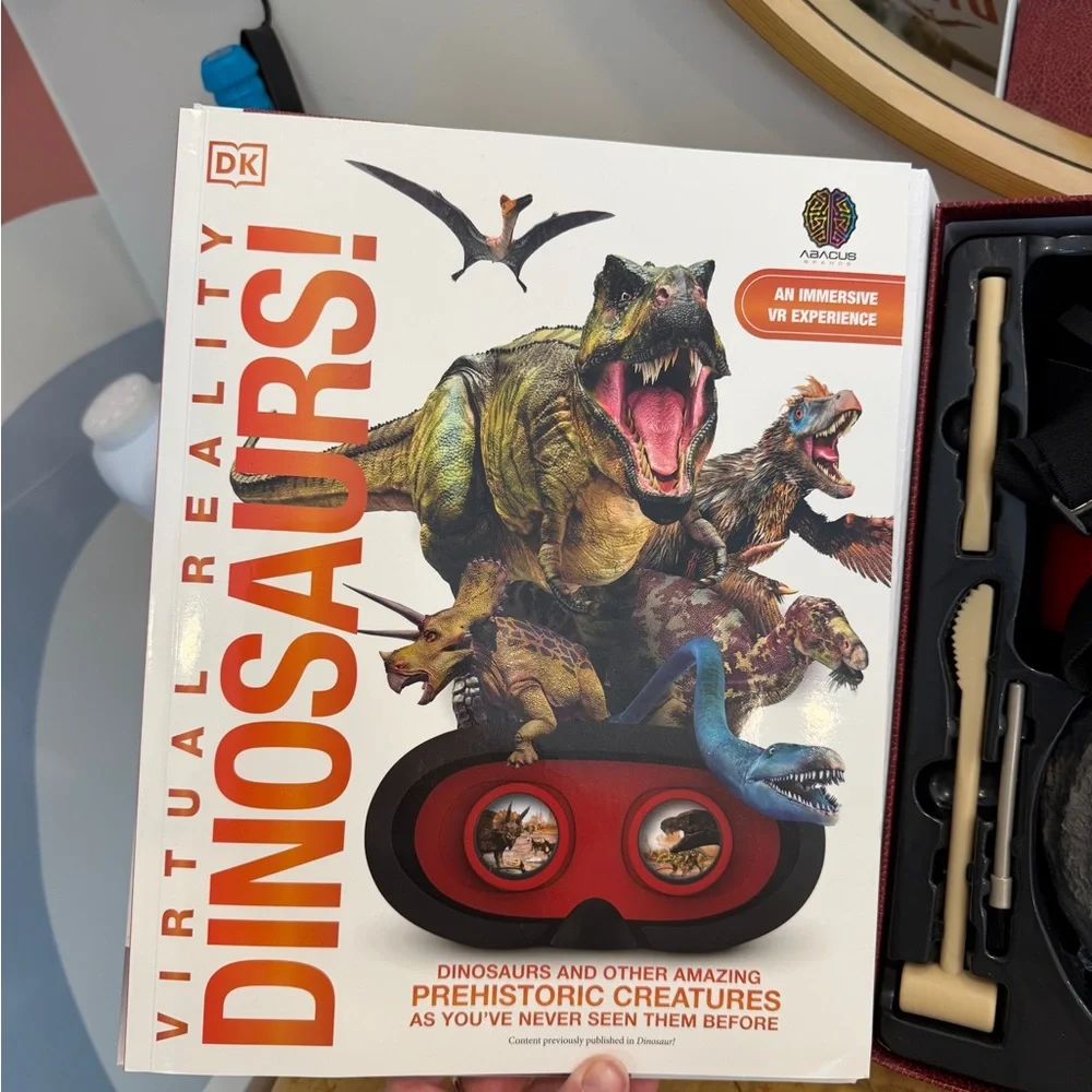 Virtual Reality Dinosaurs Interactive Book with Red VR Goggles